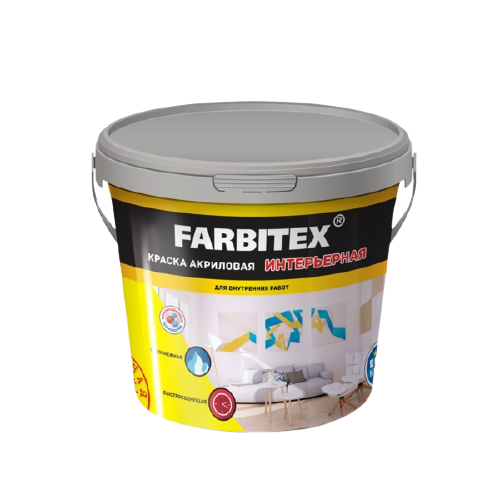 Краска ВД "Farbitex" интерьерная 6 кг